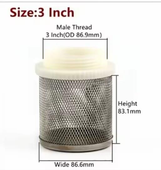פילטר 3'' צול מסנן סולר נפט שמן או מים נירוסטה שאיבה למשאבות סולר חשמליות ולכל מטרה קמפינג לייף