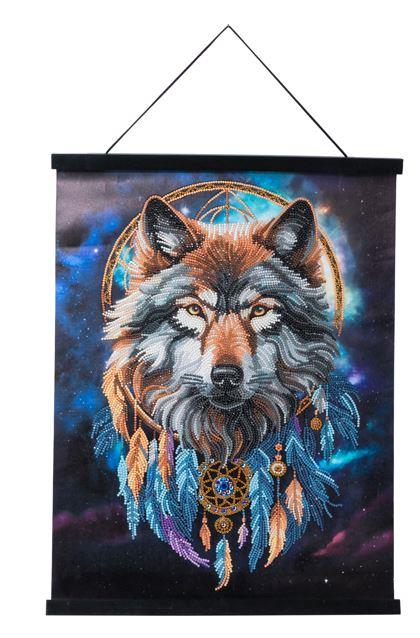 אומנות קריסטל - תמונת בד עם מסגרת עץ זאב קסום 40x50 אומנות קריסטל - תמונת בד עם מסגרת עץ זאב קסום 40x50