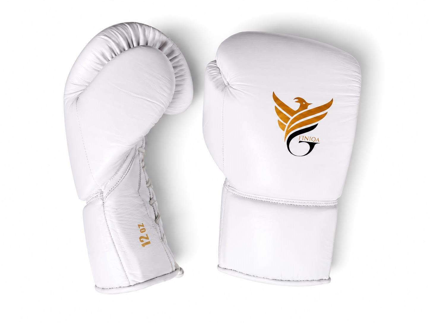 כפפות אגרוף מקצועיות מעור אמיתי FINIQA WHITE