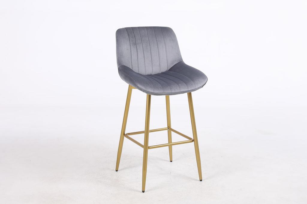 כסא בר מעוצב דגם אלין בד צבע אפור