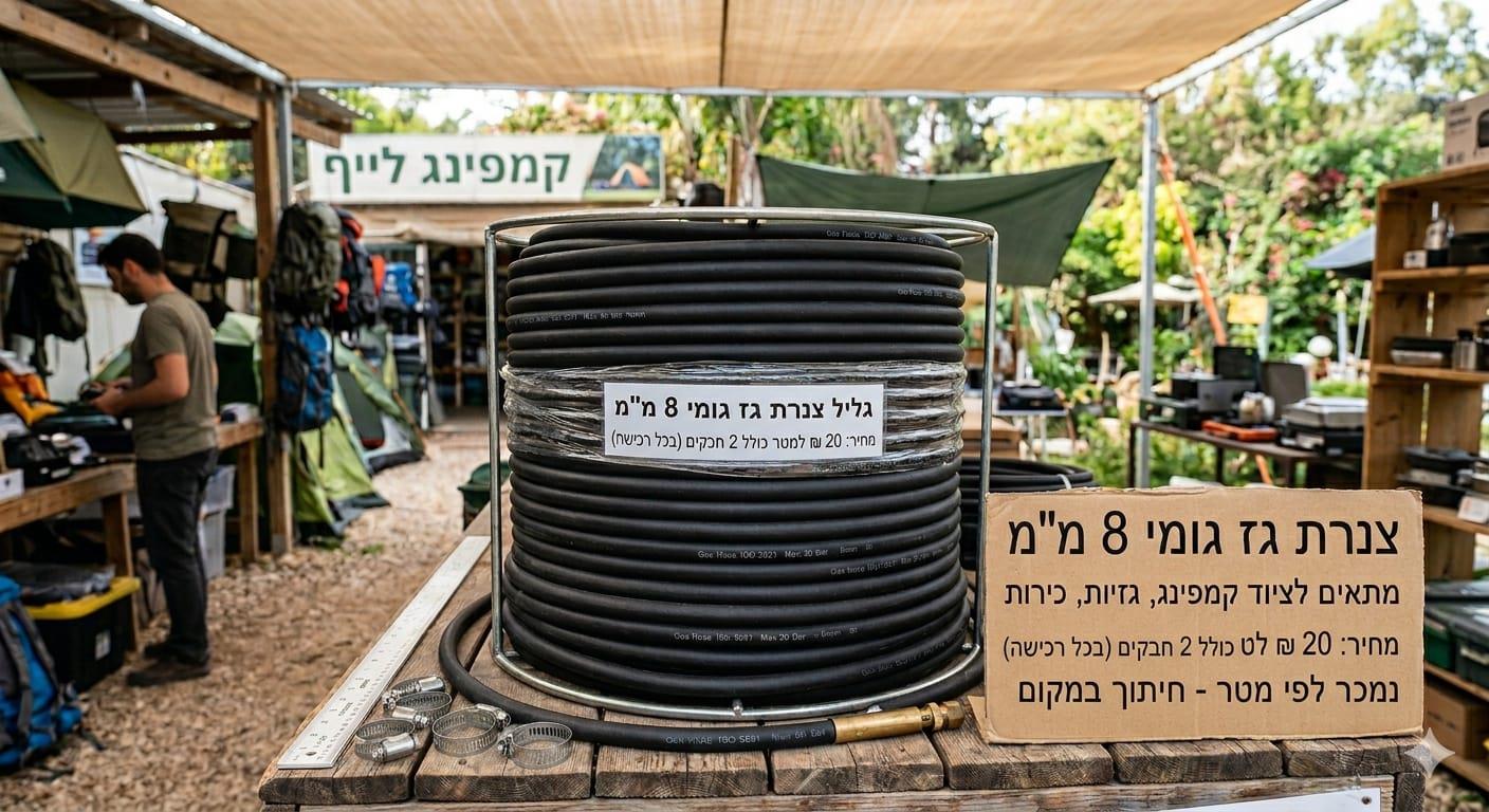 צינור גז מתאים לכל סוגי הגז והכיריים עם תקן ישראלי לגז קוטר פנימי 8 ממ המחיר למטר קמפינג לייף
