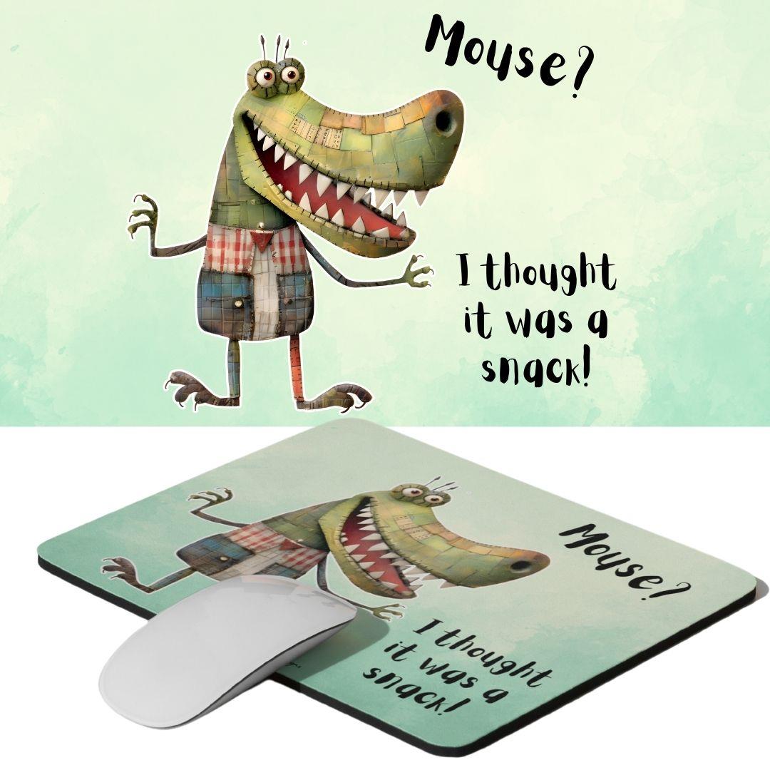 פד לעכבר תנין שנון – ירוק וצהוב עם הומור חד | גיתוש