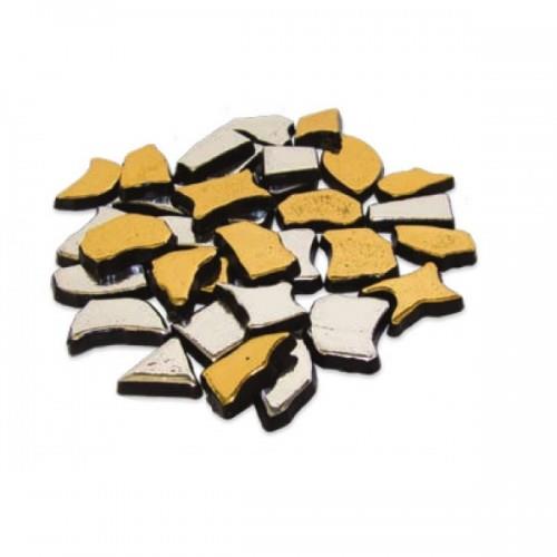 פסיפס פלסטיק זהב וכסף צורות שונות - 200 גרם