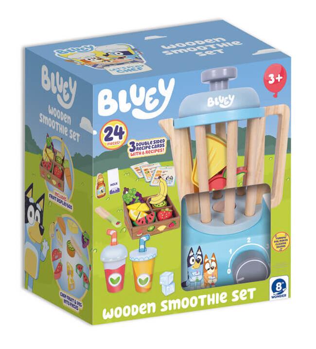 בלואי Bluey סט שייק פירות מעץ 24 חלקים