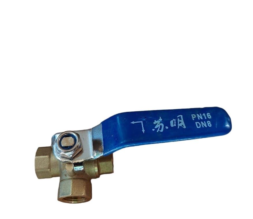 ברז 3 דרך 16 ממ Brass Three Way Ball Valve L Shaped Shut Off Switch for Water And Oil קמפינג לייף