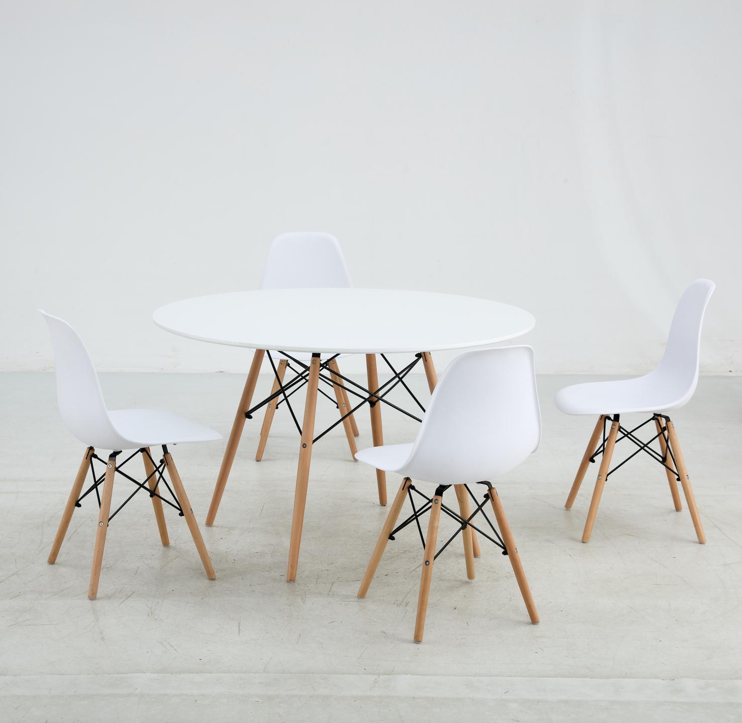 פינת אוכל לבית דגם שירה + 4 כסאות צבע לבן פינת אוכל לבית דגם שירה + 4 כסאות צבע לבן