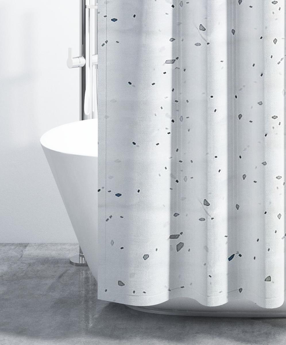 וילון אמבטיה מודפס דגם Marble