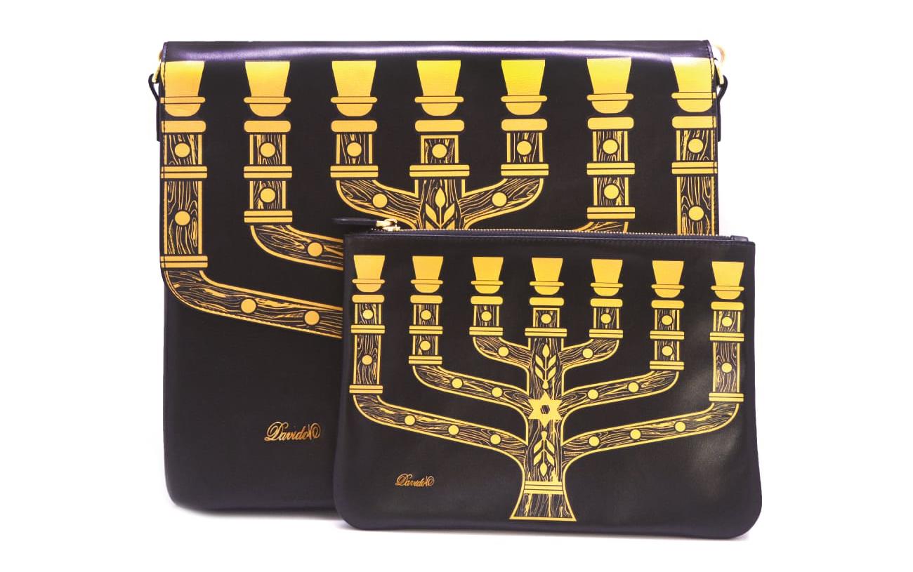 סט כיסויים לטלית ותפילין מעור - מנורה