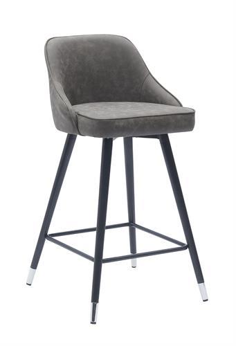 כסא בר מעוצב דגם דנה דמוי עור אפור