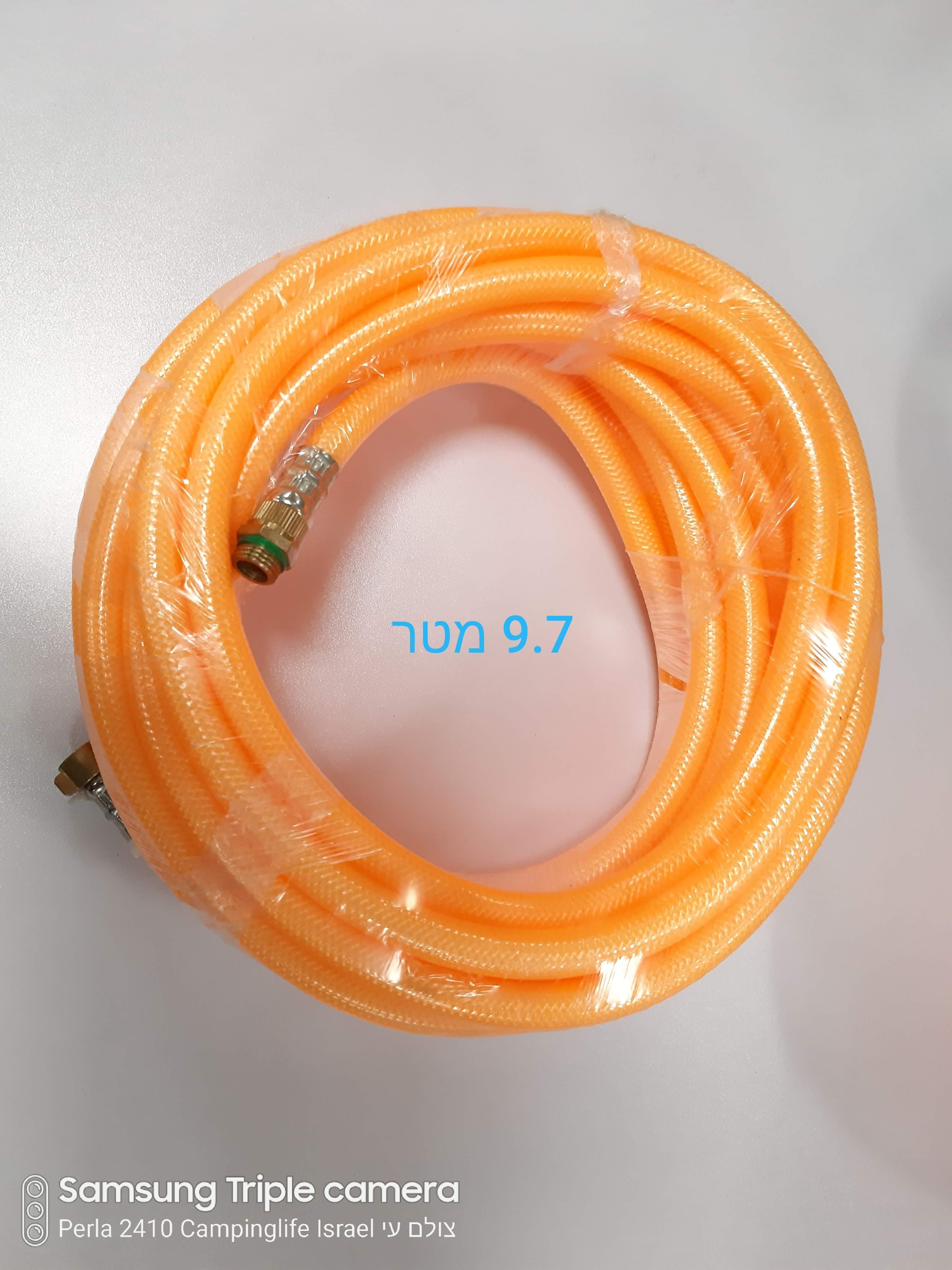 צינור מים וריסוס כולל מתאמים הברגה זכר ונקבה כ 10 מטר אורך עם מחברים קמפינג לייף