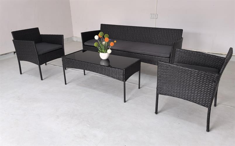 מערכת ישיבה לגינה ולמרפסת ראטן דגם לורן תלת מערכת ישיבה לגינה ולמרפסת ראטן דגם לורן תלת