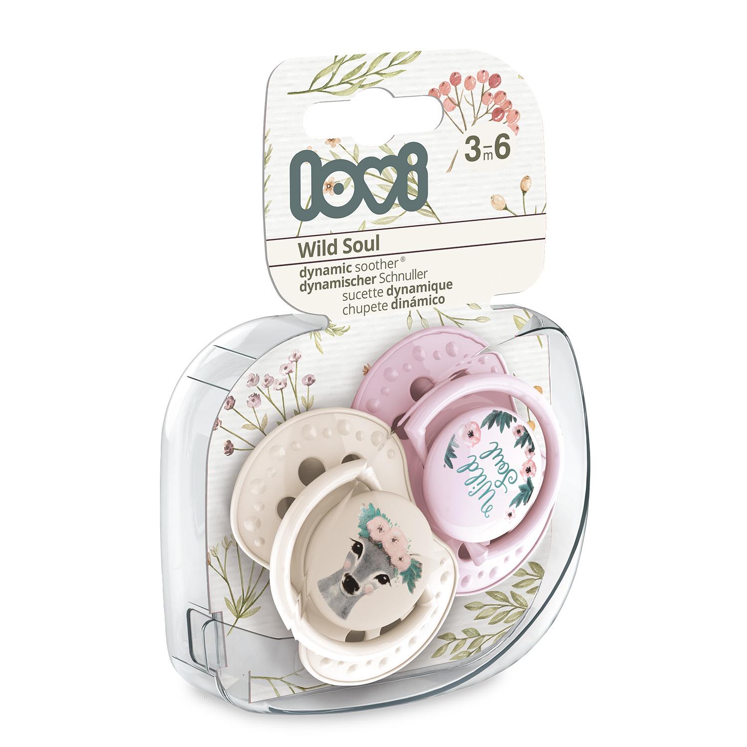 זוג מוצצי לאבי מהדורת טבע פראי 3-6 ורוד