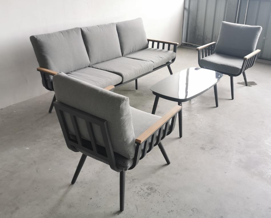 מערכת ישיבה אלומיניום לגינה ולמרפסת דגם פלרמו תלת מושבי צבע פחם מערכת ישיבה אלומיניום לגינה ולמרפסת דגם פלרמו תלת מושבי צבע פחם