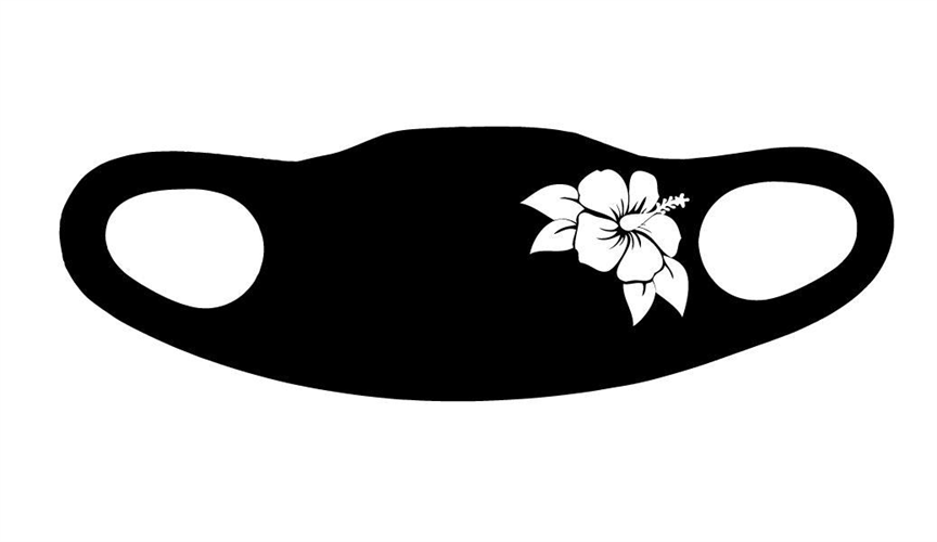 מסיכה פרחים שחור לבן
