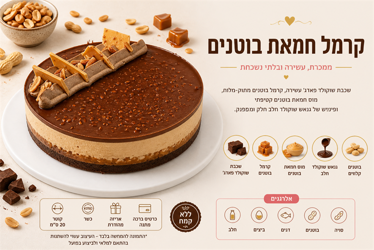 עוגת סניקרס אקספרס-חלבי
