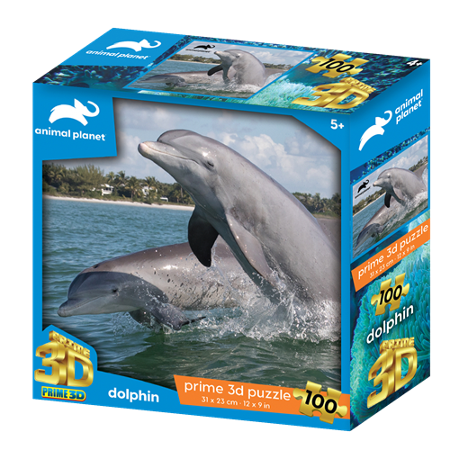 פאזל תלת מימד דולפינים 100 חלקים מבית Prime 3D