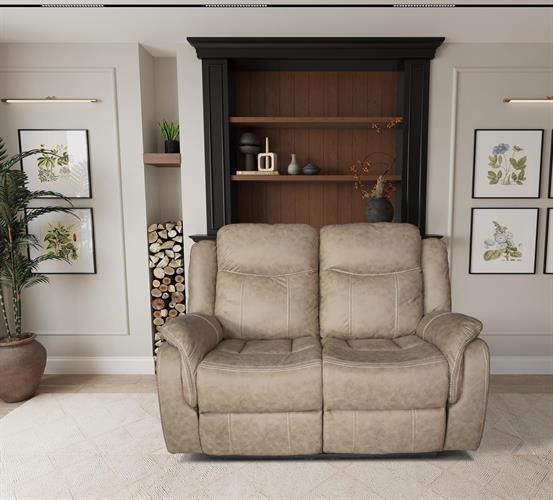 מערכת ישיבה עם ריקליינרים ספה דו מושבי דגם ביאנקה צבע כאמל מערכת ישיבה עם ריקליינרים ספה דו מושבי דגם ביאנקה צבע כאמל