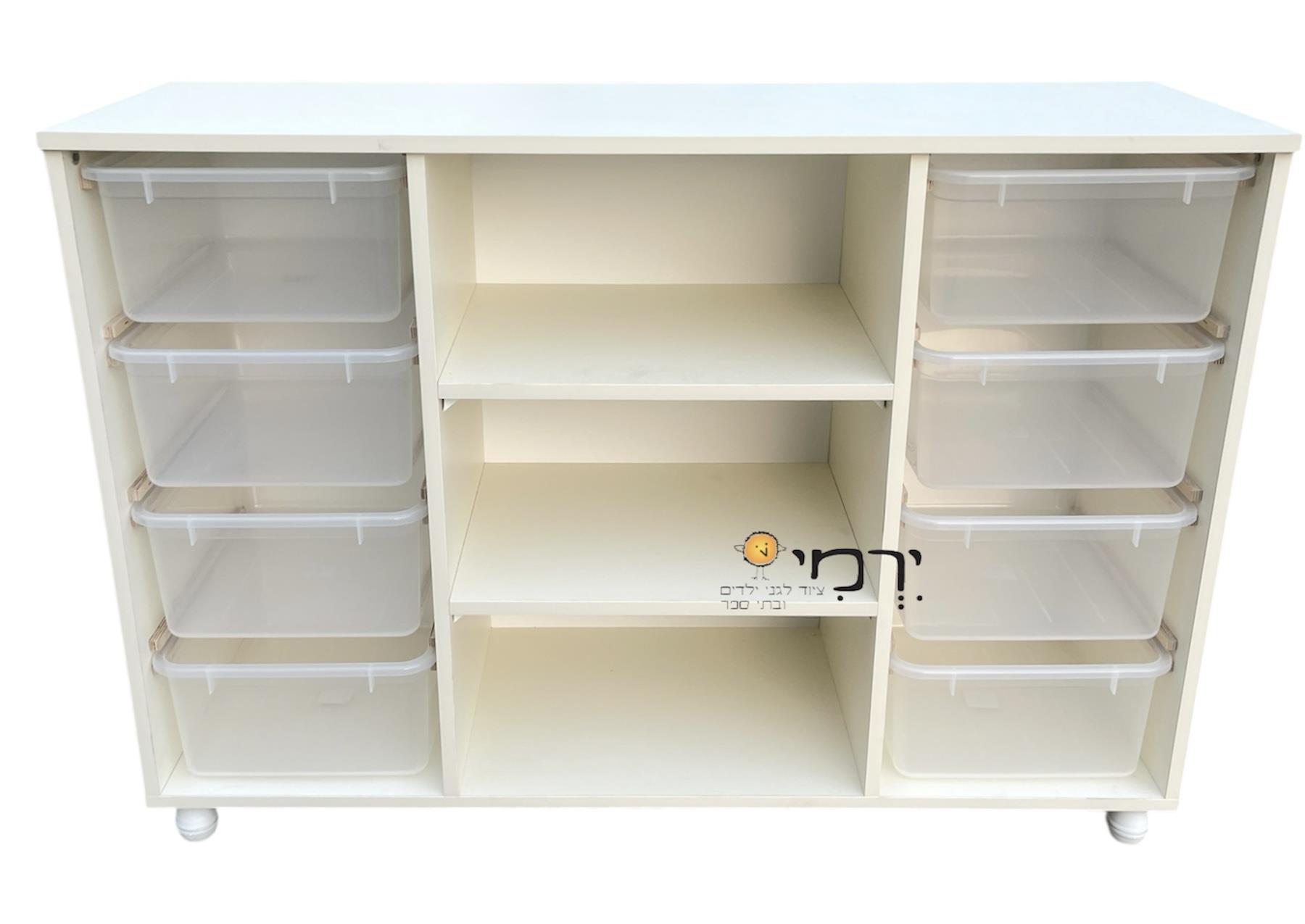 כוננית מדפים + 8 מיכלים