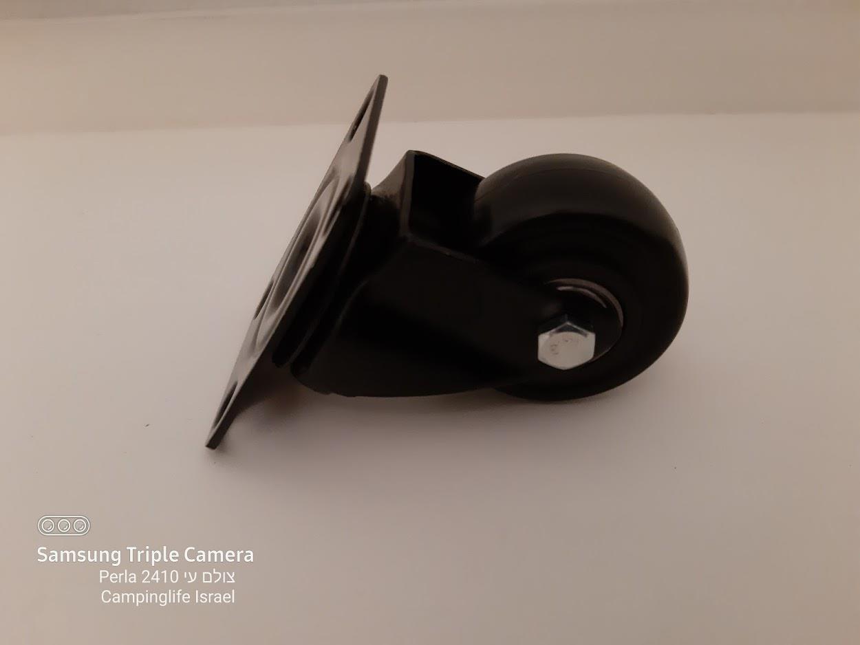 גלגל למשטחים עד 70 קג ללא מעצור פול אוק שחור