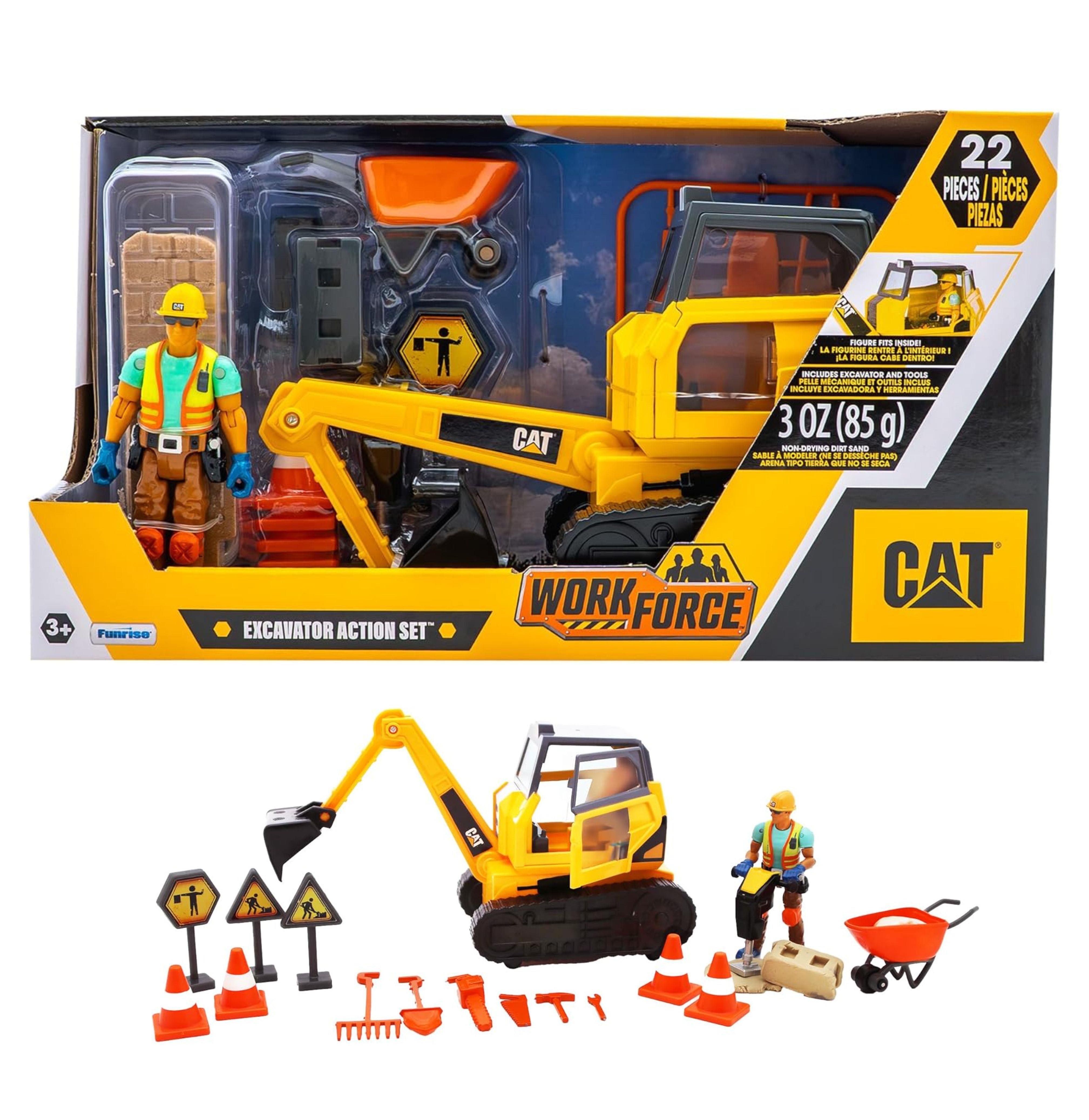 ערכת משחק מחפרון מבית CAT כולל דמות ואביזרים - 22 חלקים ערכת משחק מחפרון מבית CAT כולל דמות ואביזרים - 22 חלקים