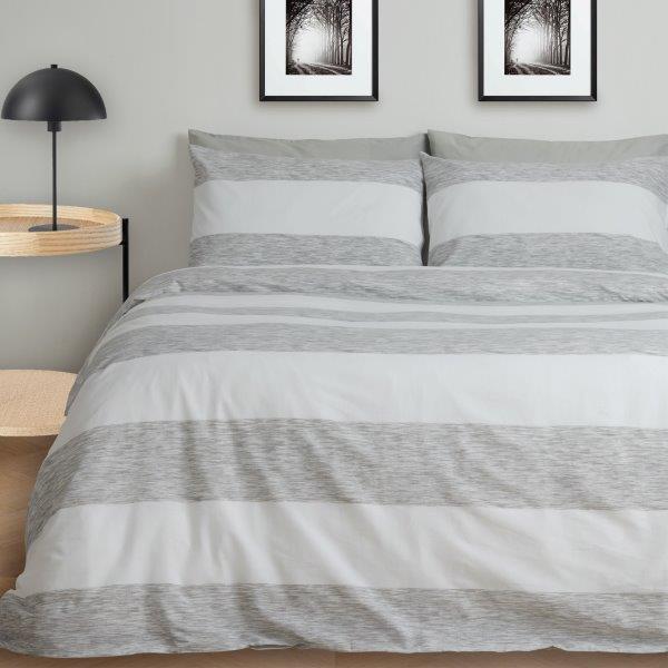 סט מצעים זוגי 100% כותנה רביד אפור סט מצעים זוגי 100% כותנה רביד אפור