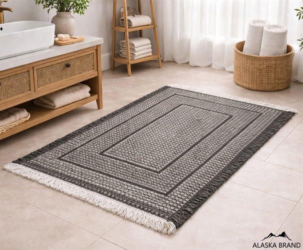 שטיח אמבטיה אופנתי דגם - סרי | אפור כהה