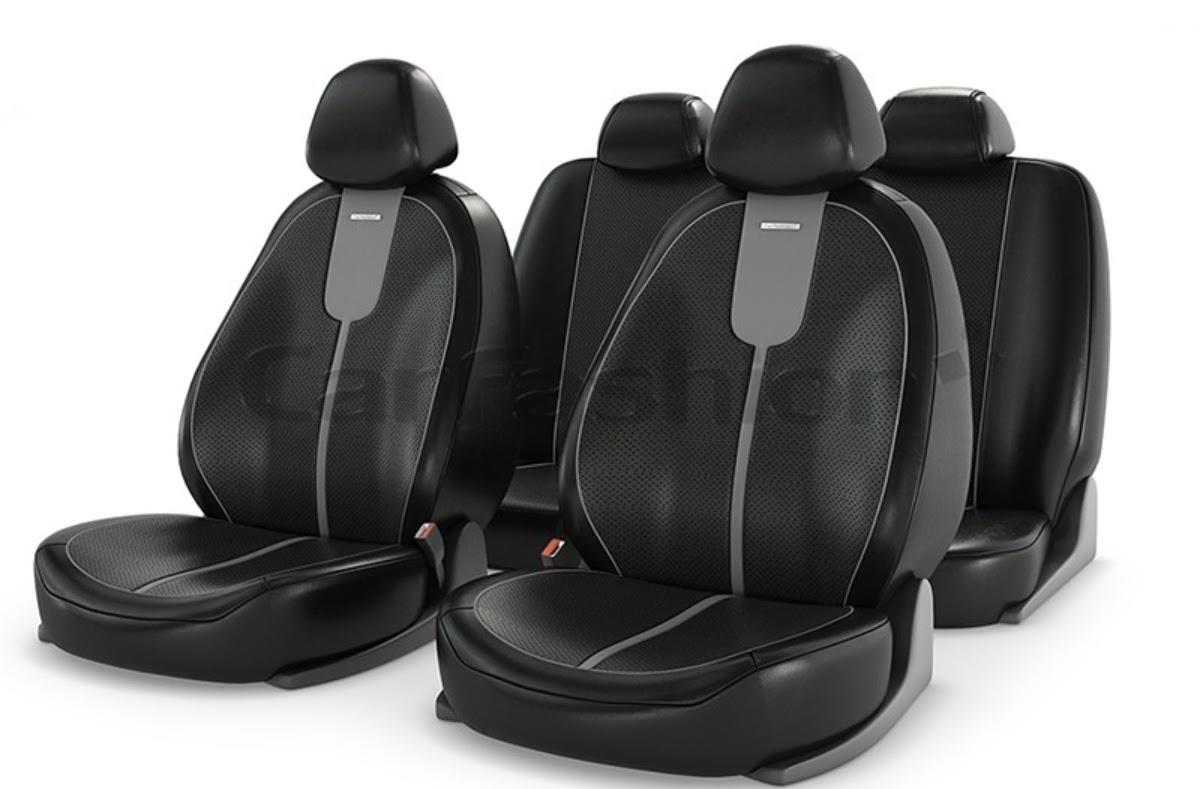 ריפודים נאים לרכב 11063 ריפוד כיסוי הגנה נגד לכלוך ושמירה על מושב הרכב צבע שחור עם פס אפור במרכז