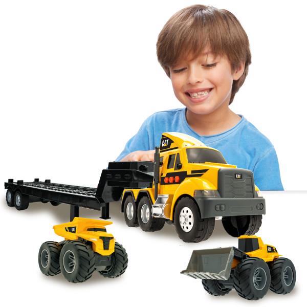 קאט - סמי טריילר XXL + משאית פינוי וטרקטור  3 ב- 1 - כולל אורות וצלילים