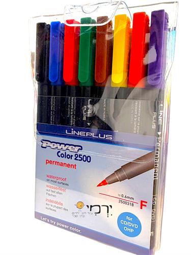 טושים פרמננט צבעוניים לשקפים סט 8 יח