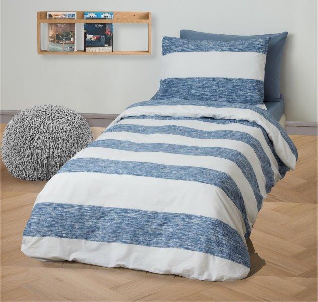 סט מצעים יחיד 100% כותנה דגם - רביד כחול סט מצעים יחיד 100% כותנה דגם - רביד כחול