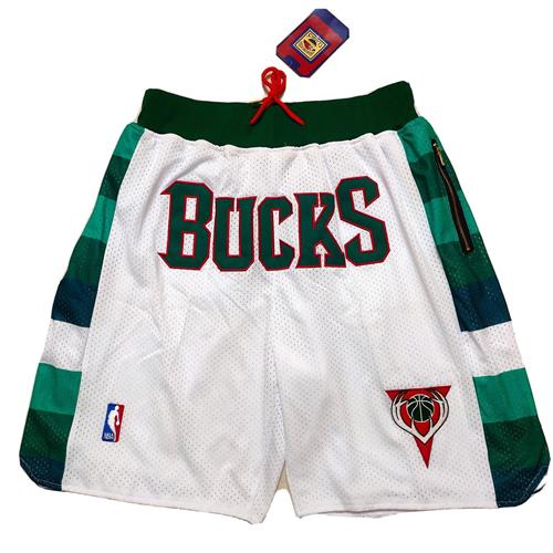 מכנסי מילווקי באקס לבן NBA