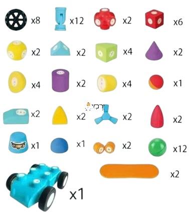 משחק מגנטים רכים גדולים - 76 חלקים