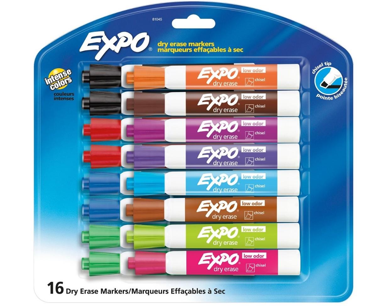 סט 16 טושים ללוח מחיק מעורב צבעים EXPO