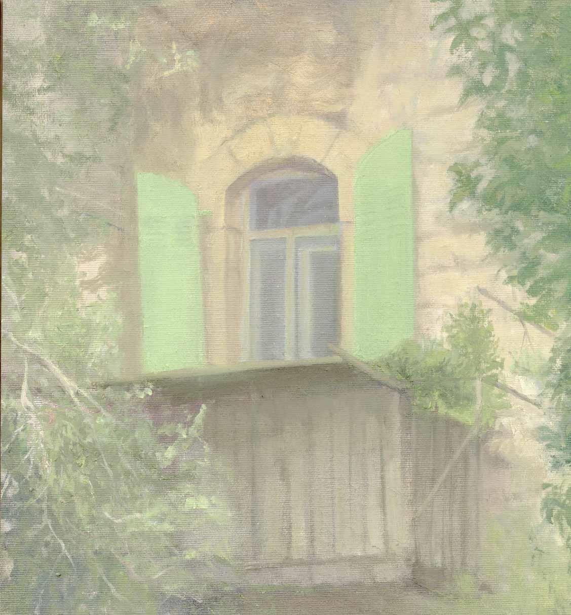 The House of the Green Shutters, 2014, oil on canvas, 40x30 cm