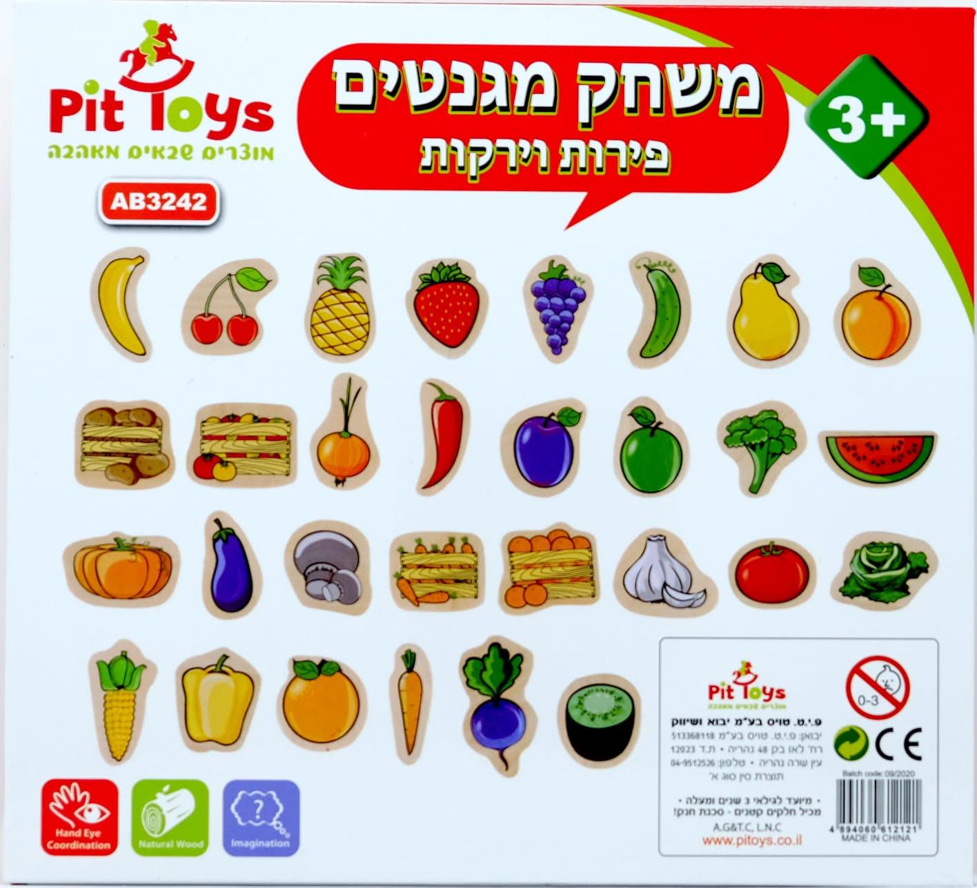 משחק מגנטים עץ פירות וירקות