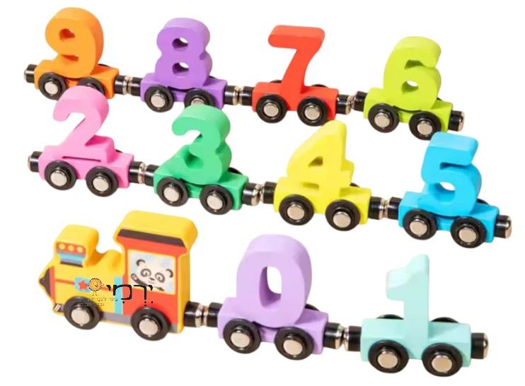 רכבת מגנט מעץ 12 חלקים