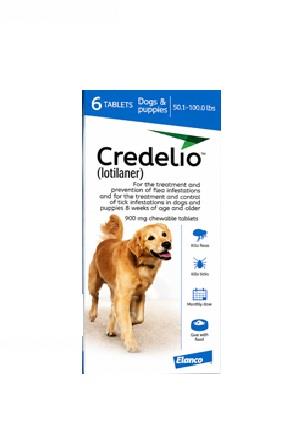 טבליות נגד פרעושים וקרציות 22 עד 45 לכלב 6 יח' credelio