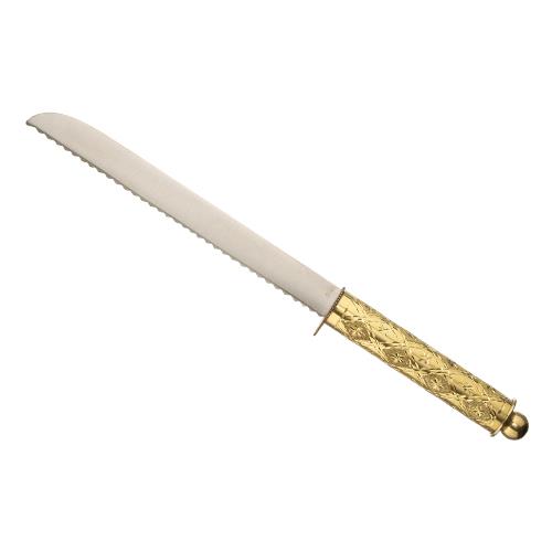 סכין מהודרת ציפוי כסף 925 38 ס"מ עם ידית זהב