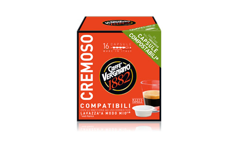 מארז קפסולות תואמות LAVAZZA 1.6₪ ליחידה להכנת קפה אספרסו CREMOSO [אדום] בטעם קרמי A Modo Mio