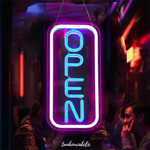 שלט LED מואר "OPEN" (אנכי) – הדרך הכי בולטת להגיד "אנחנו פתוחים!"