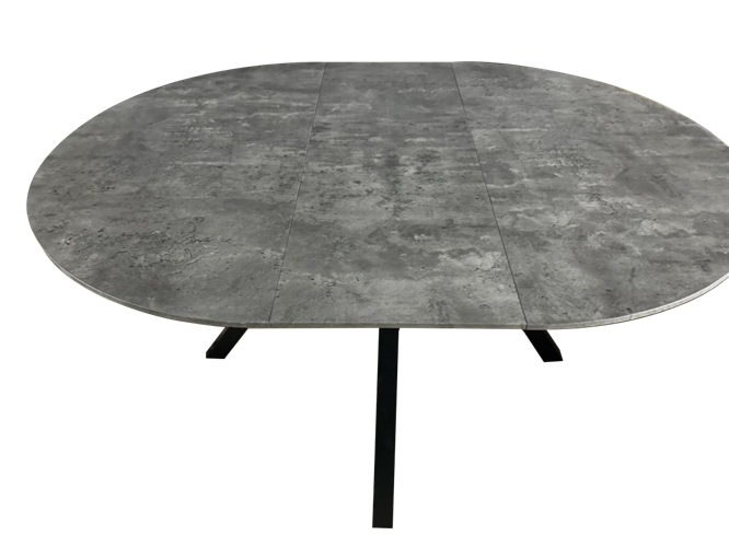 שולחן פינת אוכל עגול נפתח דגם מאליבו צבע דמוי שיש אפור בטון