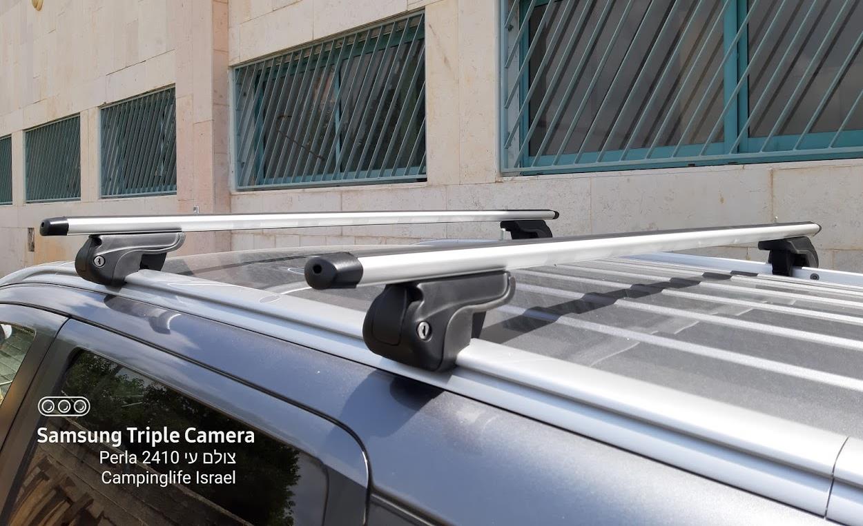 גגון מיצובישי פסי רוחב אלומיניום אאוטלנדר MontBlanc פסי רוחב ללא רגלים - רגליים ניתן לרכוש בנפרד