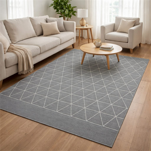 שטיח מעוינים אפור דגם אופוס-07