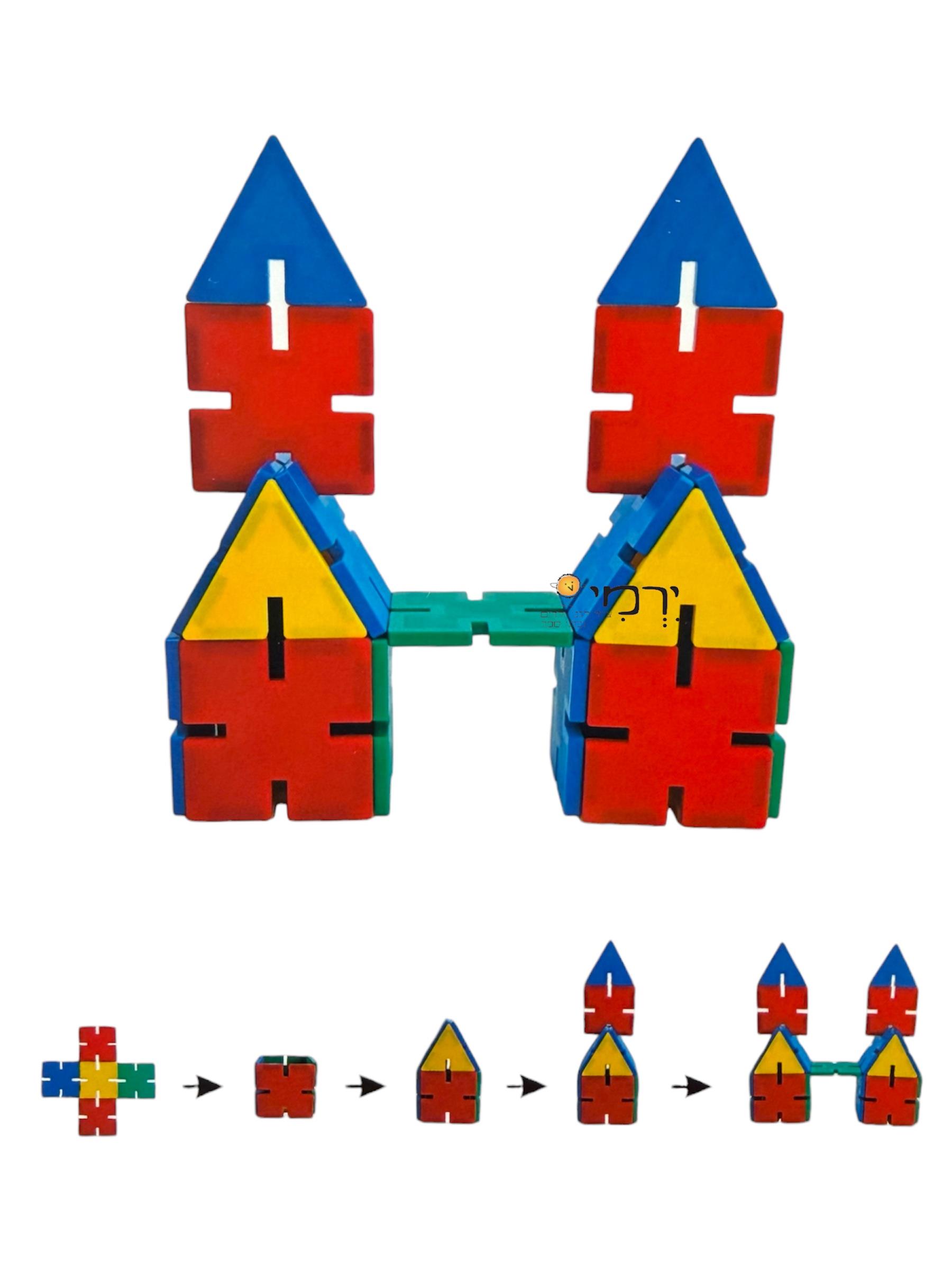 משחק מגנטים צורות תלת מימד 102 חלקים + דגמים