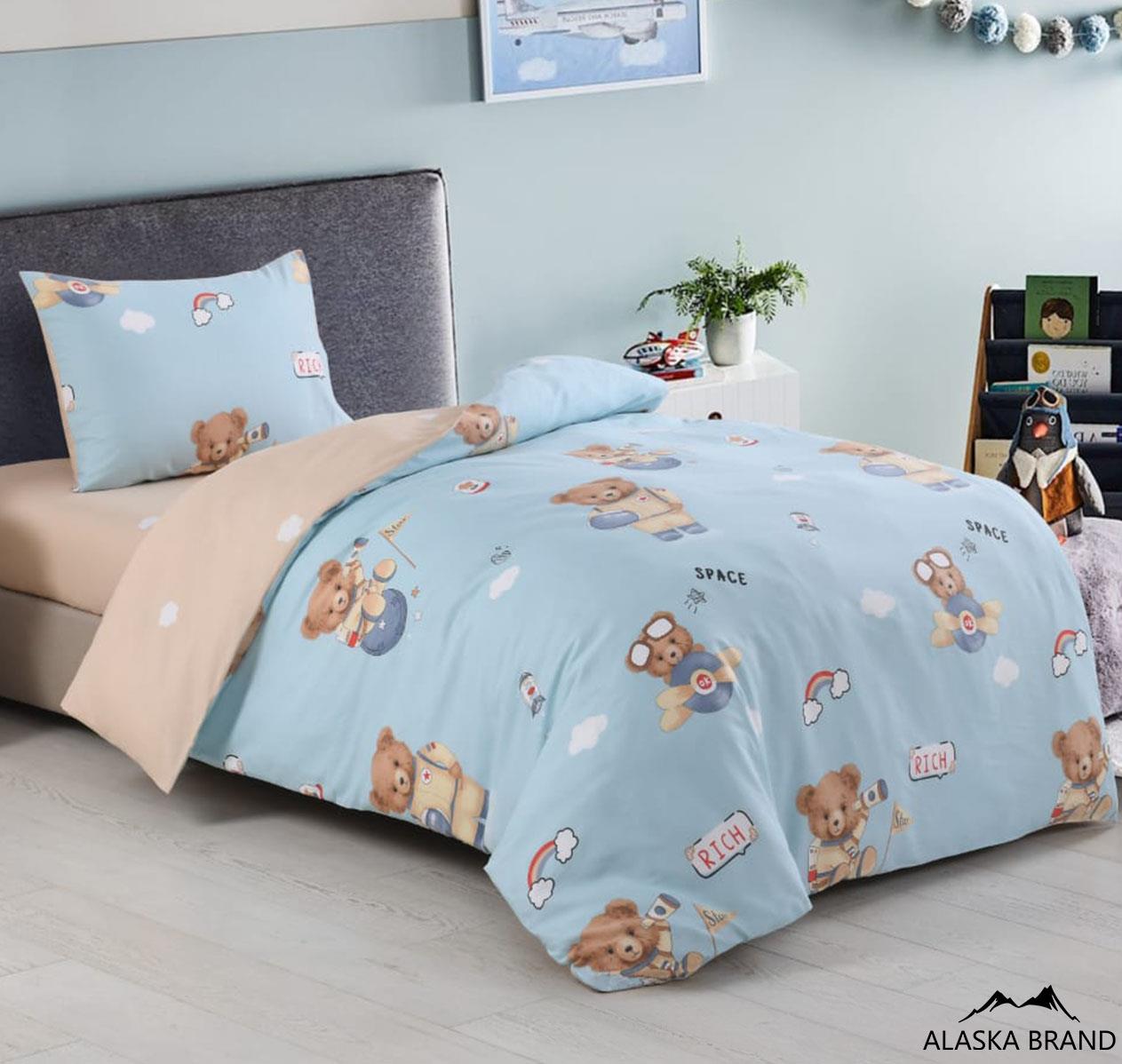 מצעי 100% כותנה רכה בצפיפות 200 חוט | דובים כחול מצעי 100% כותנה רכה בצפיפות 200 חוט | דובים כחול