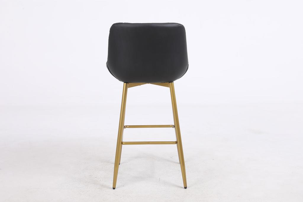 כסא בר מעוצב דגם אלין דמוי עור שחור