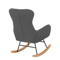 כורסא נדנדה מעוצבת יוקרתית לבית דגם אוסלו בד בוקלה צבע אפור
