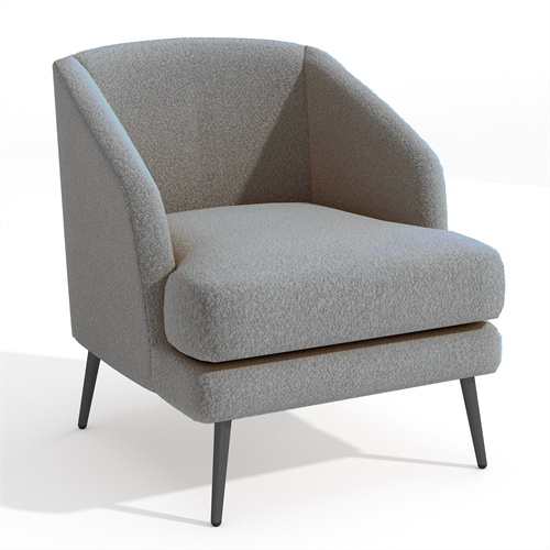 כורסא מעוצבת יוקרתית לבית דגם מקס בד בוקלה צבע אפור