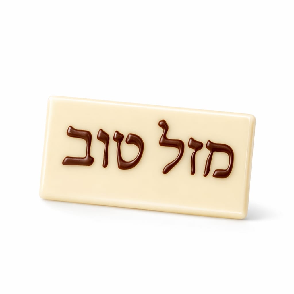 שלט שוקולד בכיתוב מזל טוב - מומלץ