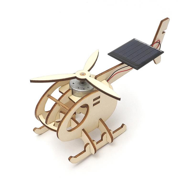 מסוק סולרי מעץ להרכבה עצמית (מדריך  בעברית)